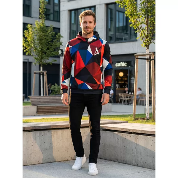  Pánska prémiová mikina ALTISPORT VOJ/ALM007MI01 NÁMORNÍCKA MODRÁ/ČERVENÁ 