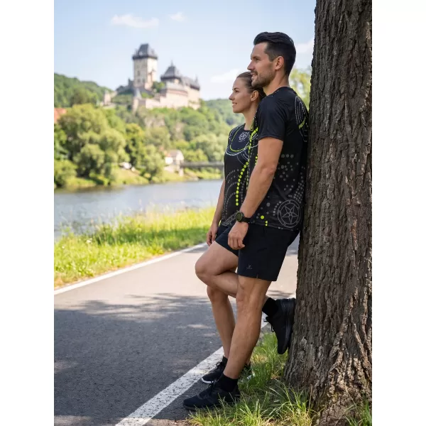  Pánske tričko premium ALTISPORT VOJ/ALM003TR01 ČIERNOŽLTÁ 