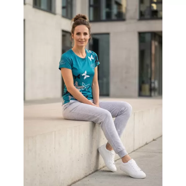  Dámske prémiové funkčné tričko ALTISPORT VOJ/ALW002TR01 PETROLEJ/BIELA 