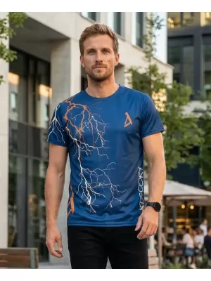 Pánske tričko premium ALTISPORT VOJ/ALM004TR01 NAVY/HNEDÁ