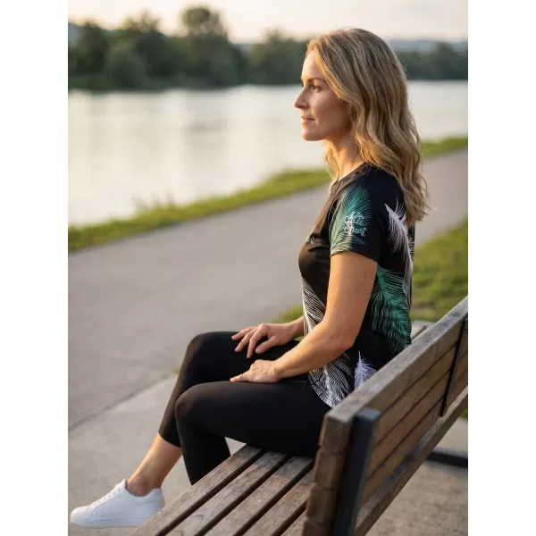  Dámske prémiové funkčné tričko ALTISPORT VOJ/ALW001TR01 ČIERNA/TYRKYSOVÁ 