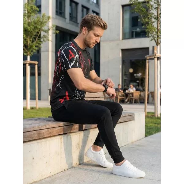  Pánske tričko premium ALTISPORT VOJ/ALM004TR01 ČIERNOČERVENÁ 