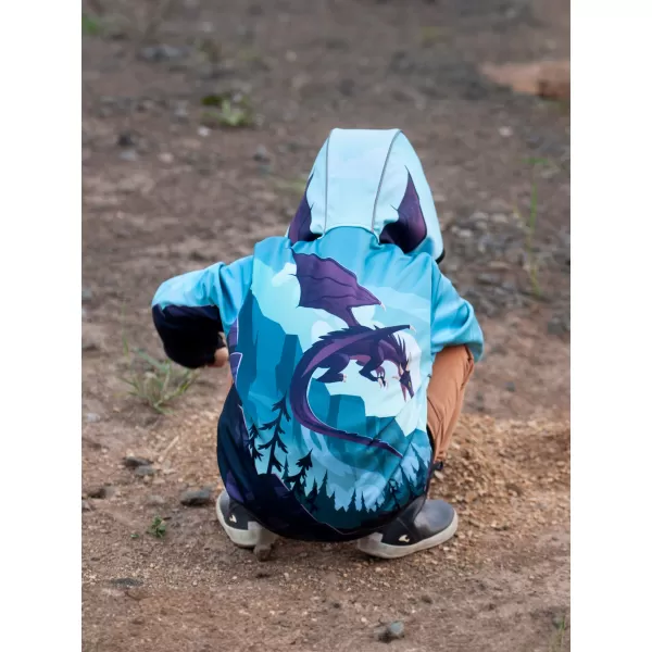  Detská softshellová bunda WAMU DRAGON FANTASY modrá 