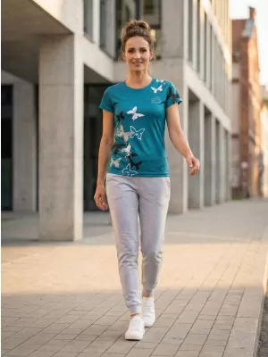 Dámske prémiové funkčné tričko ALTISPORT VOJ/ALW002TR01 PETROLEJ/BIELA