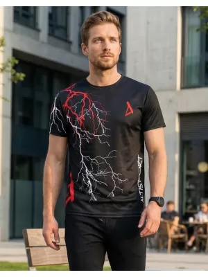 Pánske tričko premium ALTISPORT VOJ/ALM004TR01 ČIERNOČERVENÁ