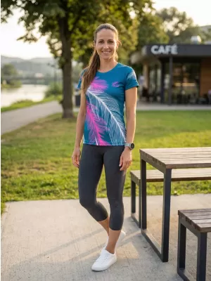 Dámske prémiové funkčné tričko ALTISPORT VOJ/ALW001TR01 BENZÍN/RUŽOVÁ