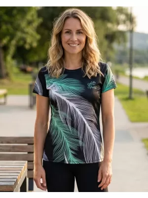 Dámske prémiové funkčné tričko ALTISPORT VOJ/ALW001TR01 ČIERNA/TYRKYSOVÁ