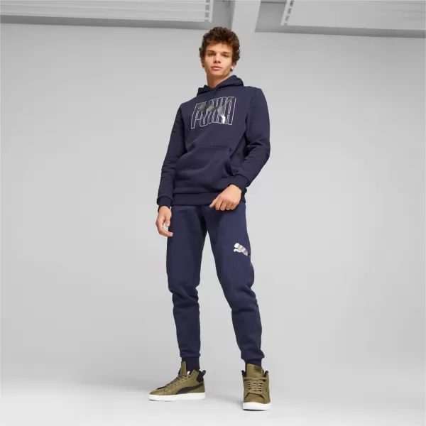  Pánska mikina PUMA ESS+ LOGO LAB HOLIDAY HOODIE FL 675924-06 BLUE 