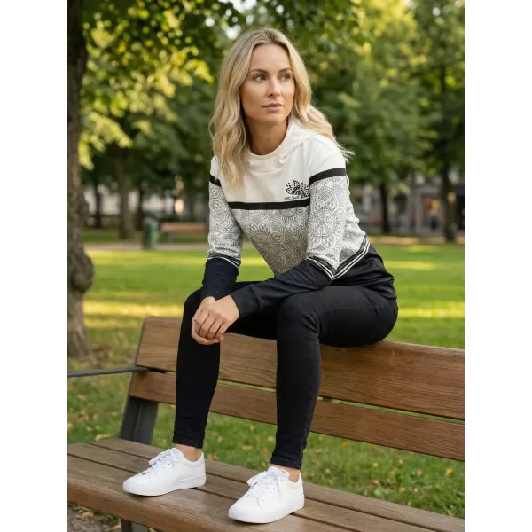  Dámska mikina premium ALTISPORT VOJ/ALW023MI01 ČIERNOBIELA 
