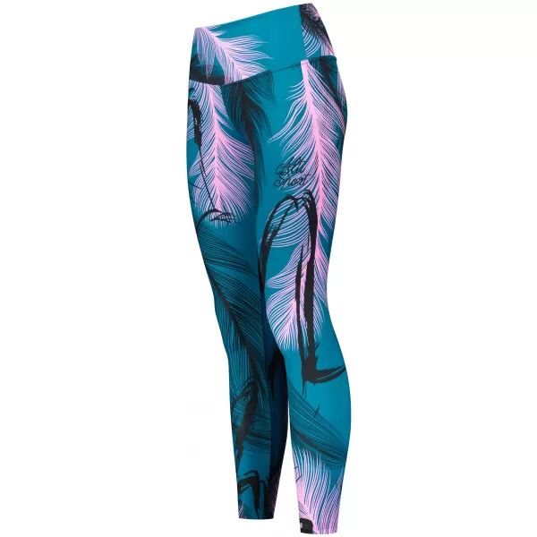  Dámske dlhé legíny premium ALTISPORT VOJ/ALW001LEG01 PETROLEJOVÁ/SVETLO RUŽOVÁ 