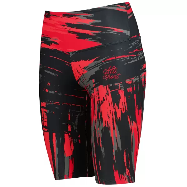  Dámské legíny nad kolena premium ALTISPORT VOJ/ALW010LEG02 ČERNOČERVENÁ 