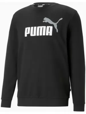 Pánska mikina PUMA ESS+ 2 COL BIG LOGO CREW 586763-61 BLACK