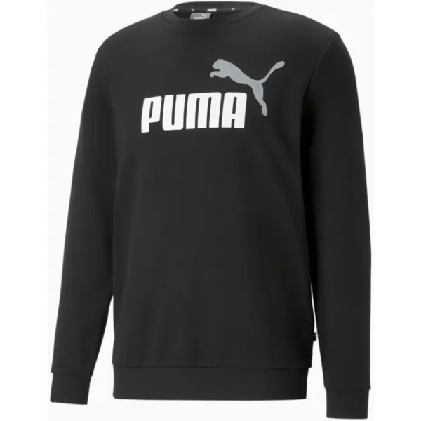  Pánska mikina PUMA ESS+ 2 COL BIG LOGO CREW 586763-61 BLACK 