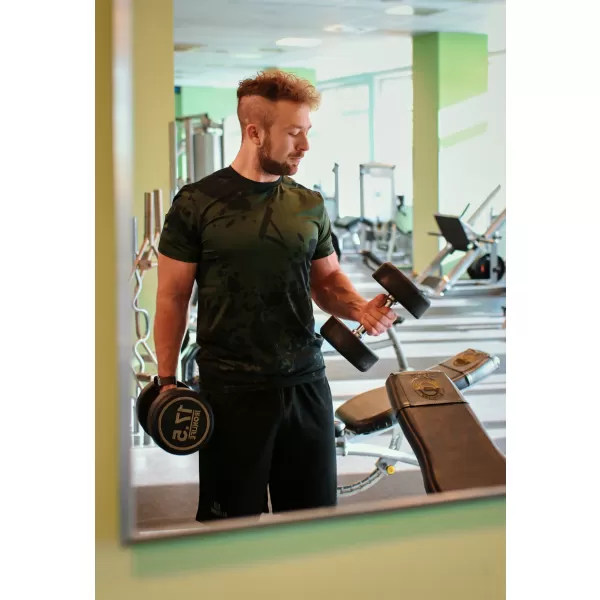  Pánske funkčné tričko premium plus ALTISPORT VOJ/ALM012TR02 ČIERNA/ARMY 