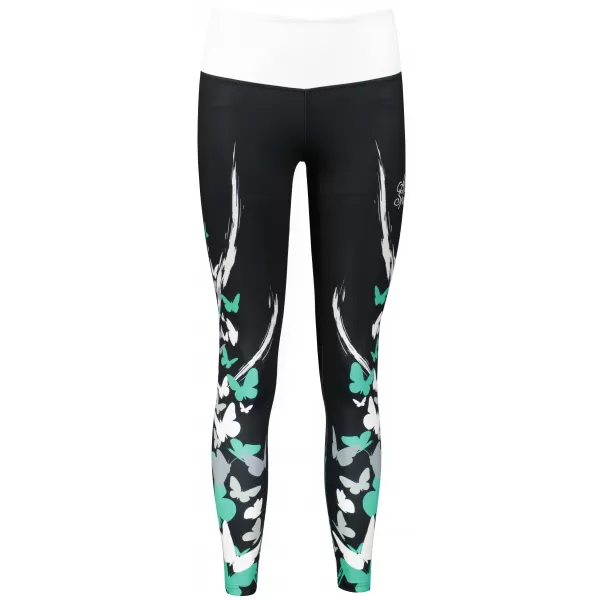  Dámske dlhé legíny premium ALTISPORT VOJ/ALW022LEG01 ČIERNA/TYRKYSOVÁ 