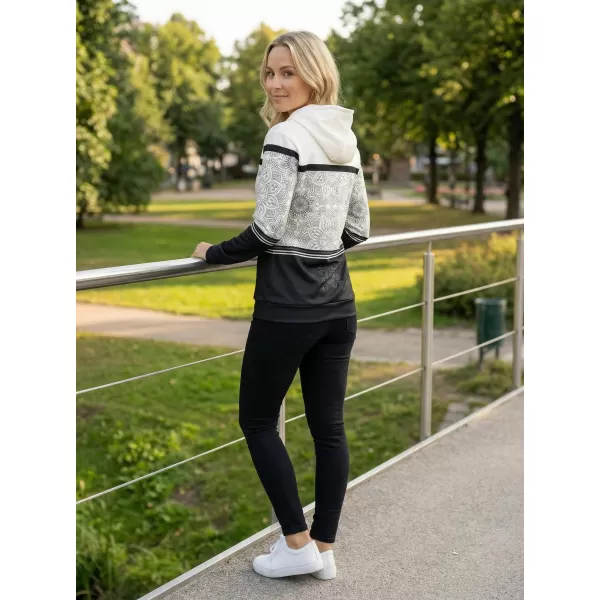  Dámska mikina premium ALTISPORT VOJ/ALW023MI01 ČIERNOBIELA 