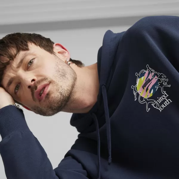  Pánska mikina PUMA DOWNTOWN GRAPHIC HOODIE 624361-14 BLUE 