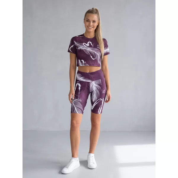  Dámske legíny nad kolená premium ALTISPORT VOJ/ALW001LEG02 FIALOVÁ/BIELA 