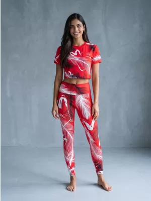 Dámske dlhé legíny premium ALTISPORT VOJ/ALW001LEG01 červená