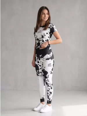 Dámske dlhé legíny premium ALTISPORT VOJ/ALW012LEG01 ČIERNA/BIELA