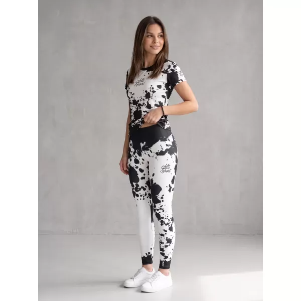 Dámske dlhé legíny premium ALTISPORT VOJ/ALW012LEG01 ČIERNA/BIELA 