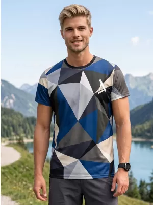Pánske funkčné tričko premium plus ALTISPORT VOJ/ALM007TR02 NÁMORNÁ MODRÁ/HNEDÁ