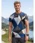 Pánske funkčné tričko premium plus ALTISPORT VOJ/ALM007TR02 NÁMORNÁ MODRÁ/HNEDÁ