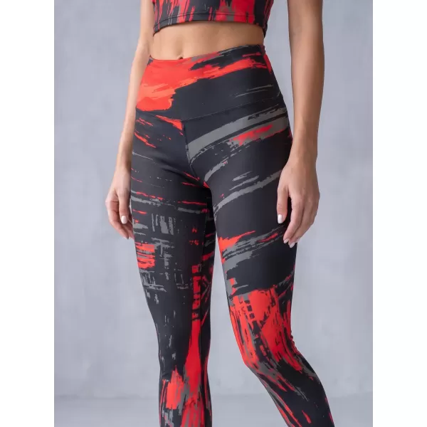  Dámske dlhé legíny premium ALTISPORT VOJ/ALW010LEG01 ČIERNOČERVENÁ 