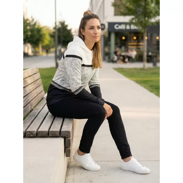  Dámska mikina premium ALTISPORT VOJ/ALW023MI01 ČIERNOBIELA 