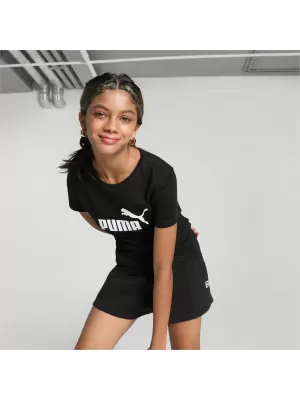 Dievčenské tričko PUMA ESS LOGO TEE 587029-01 BLACK