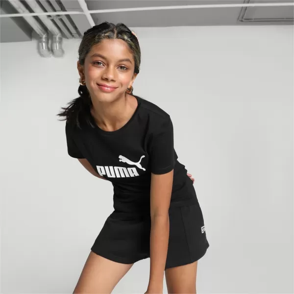  Dievčenské tričko PUMA ESS LOGO TEE 587029-01 BLACK 
