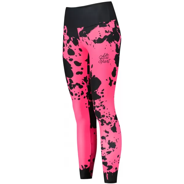  Dámske dlhé legíny premium ALTISPORT VOJ/ALW012LEG01 ČIERNA/RUŽOVÁ FLUO 