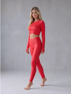 Dámske dlhé legíny premium ALTISPORT VOJ/ALW021LEG01 červená