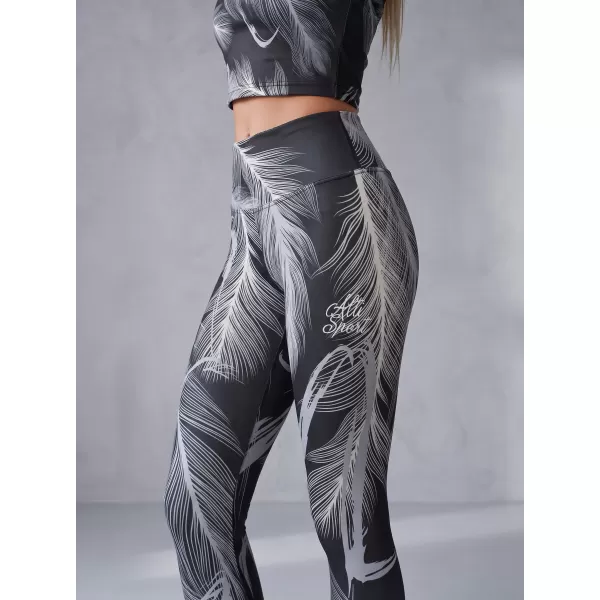  Dámske dlhé legíny premium ALTISPORT VOJ/ALW001LEG01 ČIERNA/ŠEDÁ 