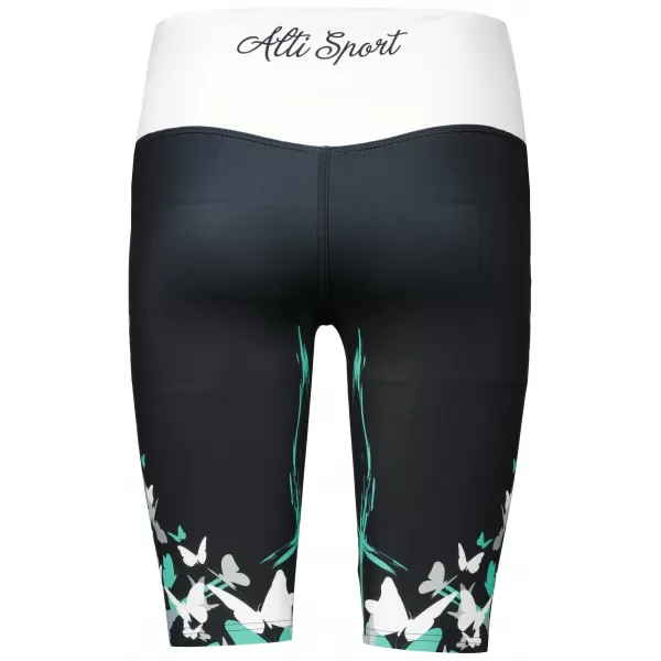  Dámské legíny nad kolena premium ALTISPORT VOJ/ALW022LEG02 ČERNÁ/TYRKYSOVÁ 