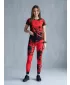 Dámske dlhé legíny premium ALTISPORT VOJ/ALW012LEG01 ČIERNA/ČERVENÁ