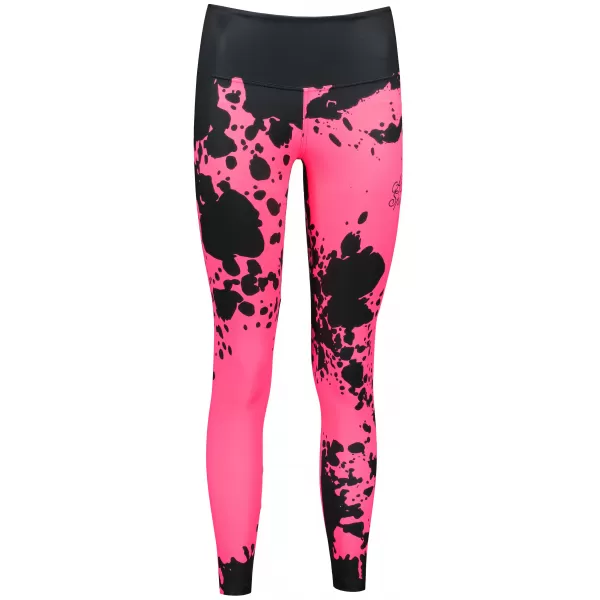  Dámske dlhé legíny premium ALTISPORT VOJ/ALW012LEG01 ČIERNA/RUŽOVÁ FLUO 