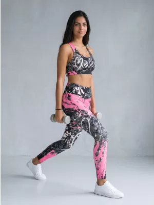 Dámske dlhé legíny premium ALTISPORT VOJ/ALW018LEG01 ČERNORUŽOVÁ