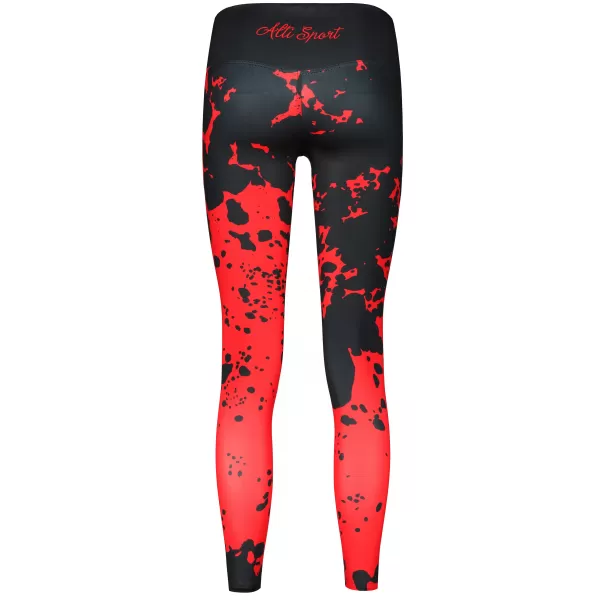  Dámske dlhé legíny premium ALTISPORT VOJ/ALW012LEG01 ČIERNA/ČERVENÁ 