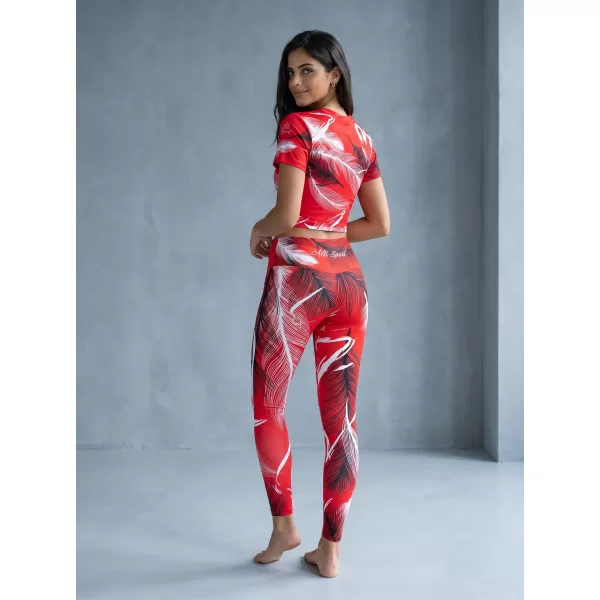  Dámske dlhé legíny premium ALTISPORT VOJ/ALW001LEG01 červená 