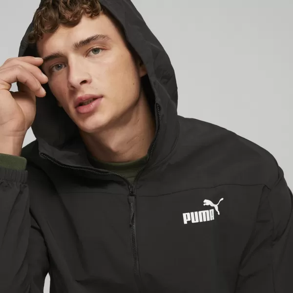  Pánska vetrovka PUMA HOODED WINDBREAKER 675387-01 BLACK 