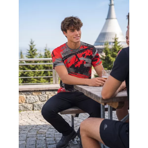 Pánske funkčné tričko premium ALTISPORT VOJ/ALM014TR01 ČIERNOČERVENÁ 
