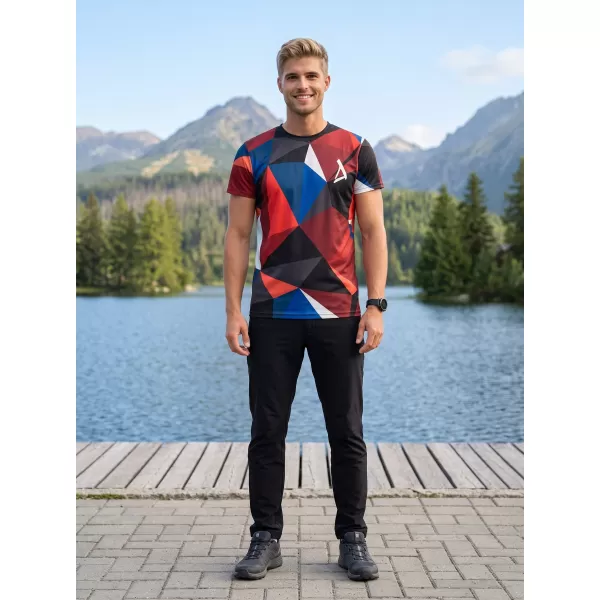  Pánske funkčné tričko premium plus ALTISPORT VOJ/ALM007TR02 NÁMORNÁ MODRÁ/ČERVENÁ 