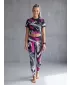 Dámske dlhé legíny premium ALTISPORT VOJ/ALW001LEG01 ČIERNA/RUŽOVÁ