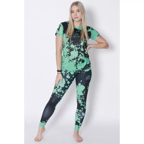  Dámske dlhé legíny premium ALTISPORT VOJ/ALW012LEG01 ČIERNA/TYRKYSOVÁ 