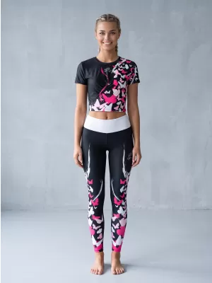 Dámske dlhé legíny premium ALTISPORT VOJ/ALW022LEG01 ČERNORUŽOVÁ
