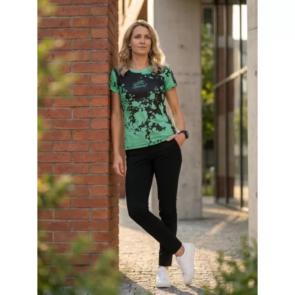 Dámske funkčné tričko premium ALTISPORT VOJ/ALW012TR01 ČIERNA/TYRKYSOVÁ 