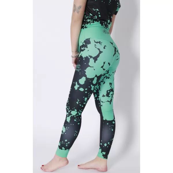  Dámske dlhé legíny premium ALTISPORT VOJ/ALW012LEG01 ČIERNA/TYRKYSOVÁ 