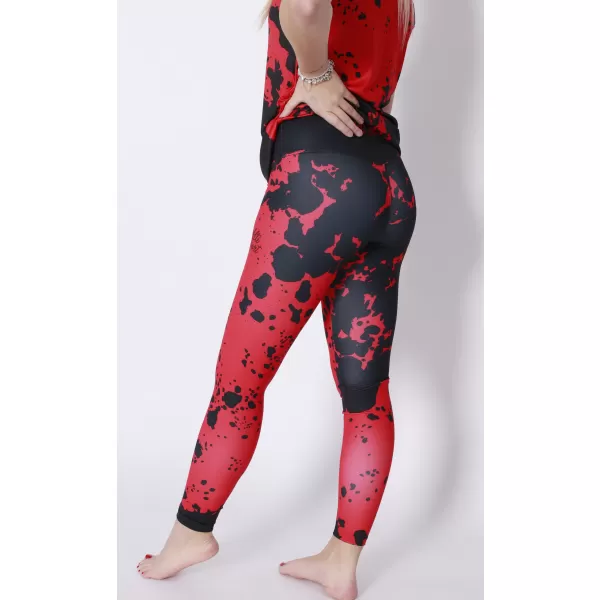  Dámske dlhé legíny premium ALTISPORT VOJ/ALW012LEG01 ČIERNA/ČERVENÁ 