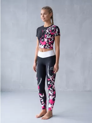 Dámske dlhé legíny premium ALTISPORT VOJ/ALW022LEG01 ČERNORUŽOVÁ